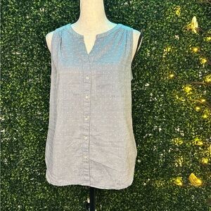 Ann Taylor Light Gray Sleeveless Blouse